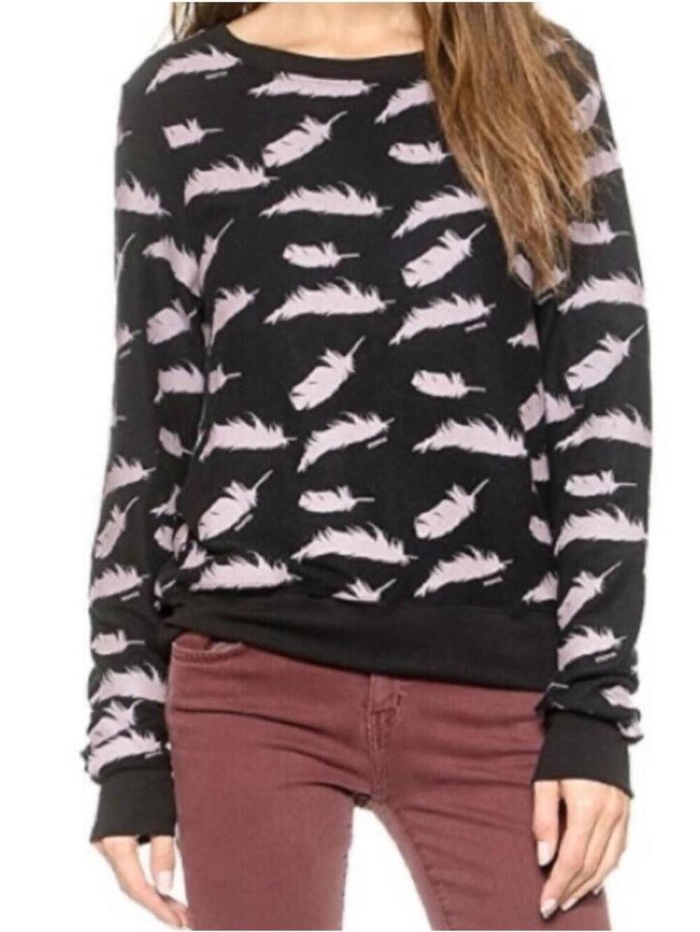 NWT Wild Fox Pillow Fight Feather Print Sweatshirt M